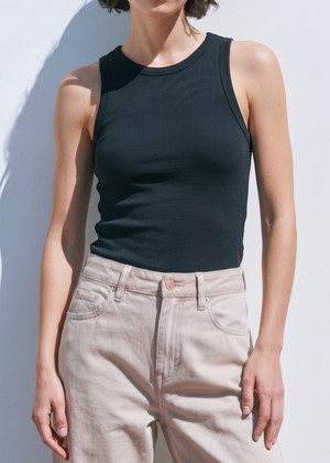 100% Cotton Daisy Ribbed Tank Top