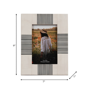 Photo Frame - Black/White Resin Abstract Geometric, 4x6 in.