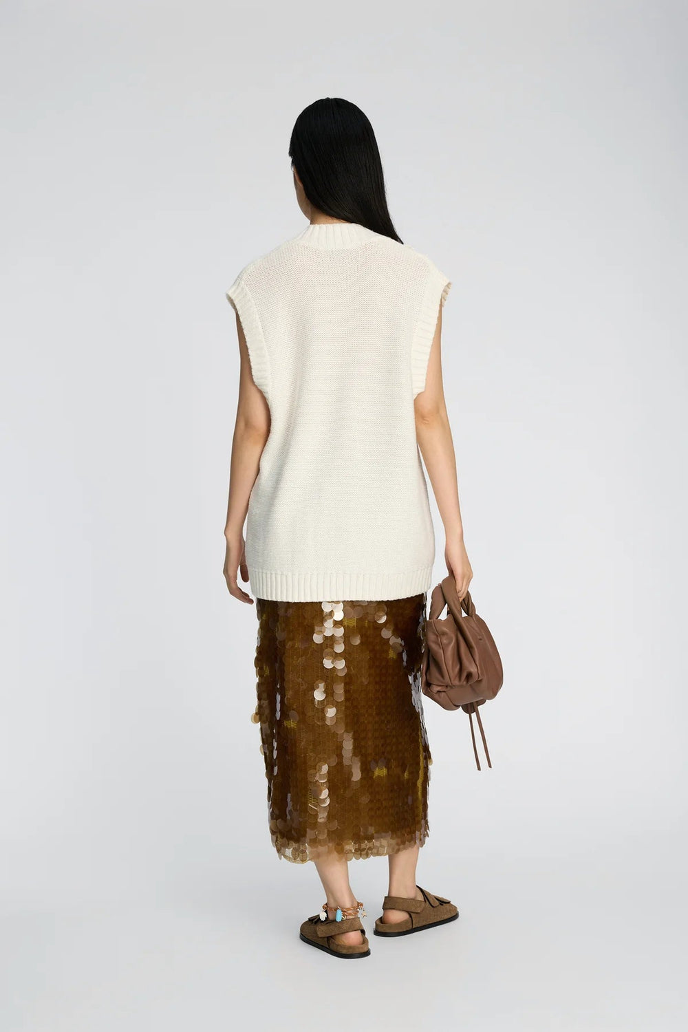 Baburi Knit Sweater Vest - Ivory - The Collective Park City
