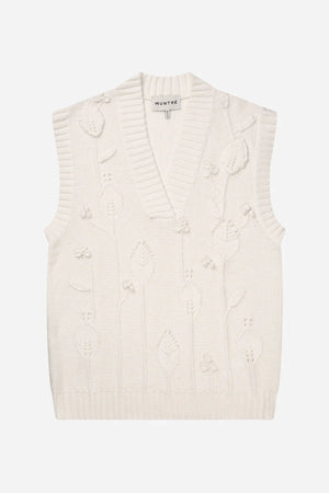 Baburi Knit Sweater Vest - Ivory - The Collective Park City