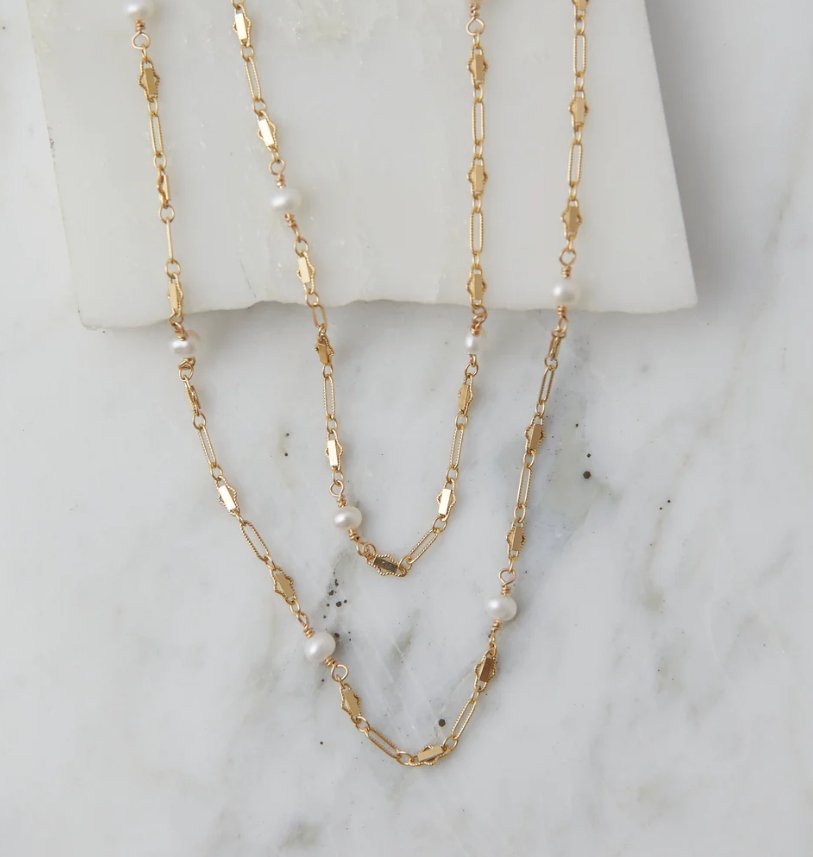 Baby Boho Fresh Water Pearl Layering Necklace - Gold - The Collective Park City