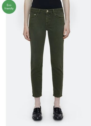 Baker Mid Rise Crop Jean - Green Weed - The Collective Park City