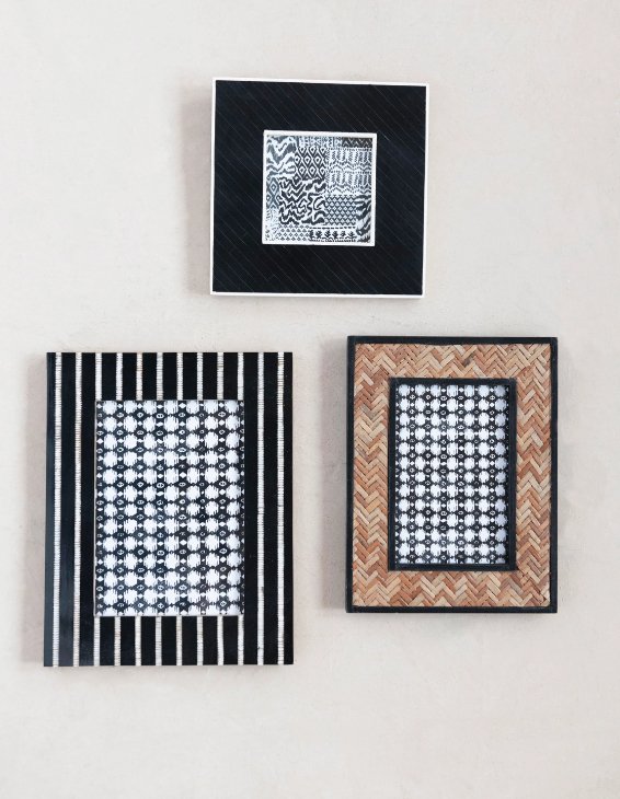 Bamboo Photo Frame with Herringbone Pattern - The Collective Park City