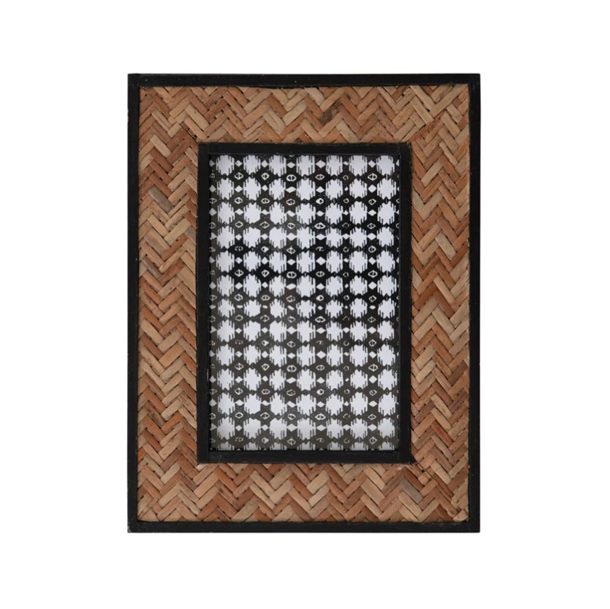 Bamboo Photo Frame with Herringbone Pattern - The Collective Park City