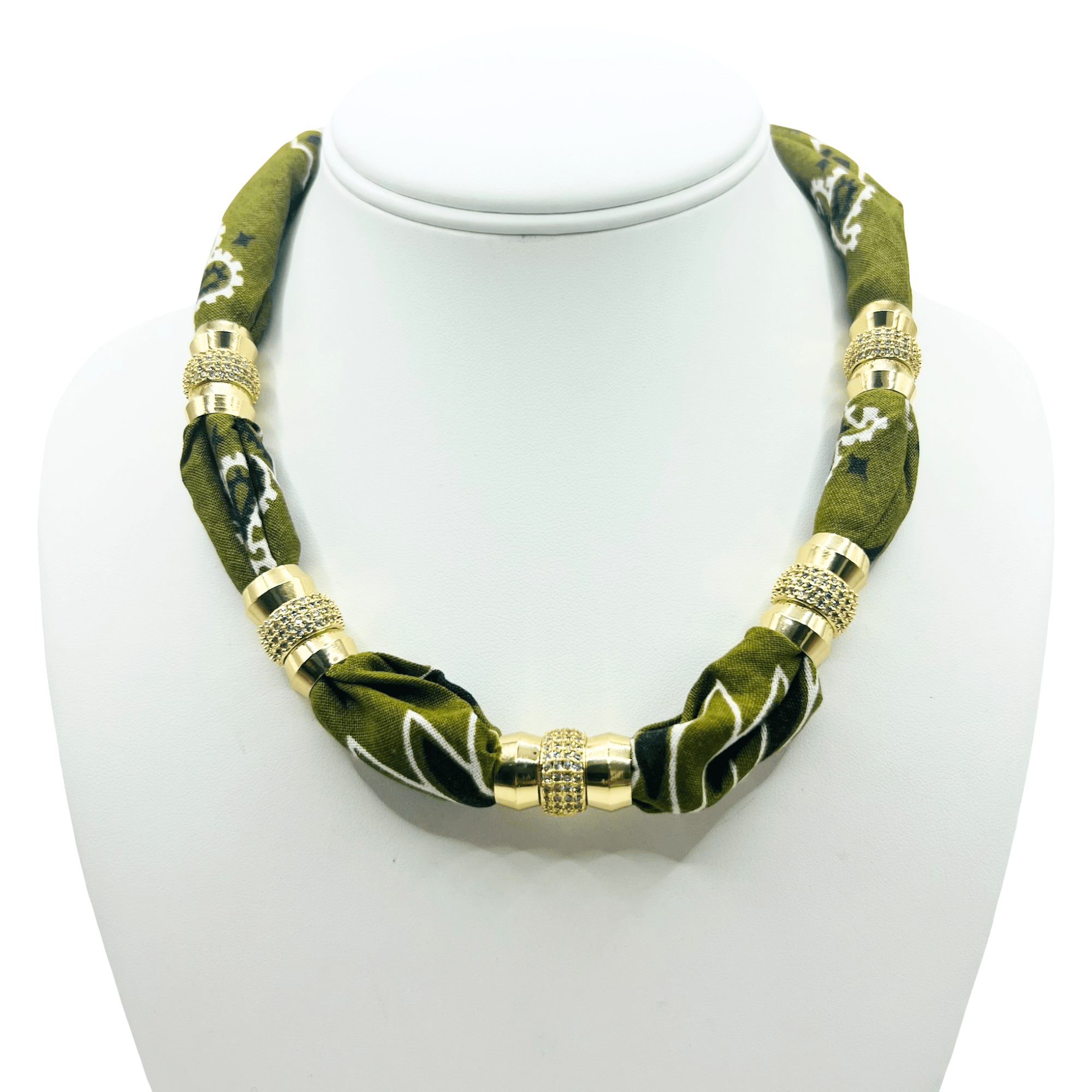 Bandana Necklace - Olive - The Collective Park City