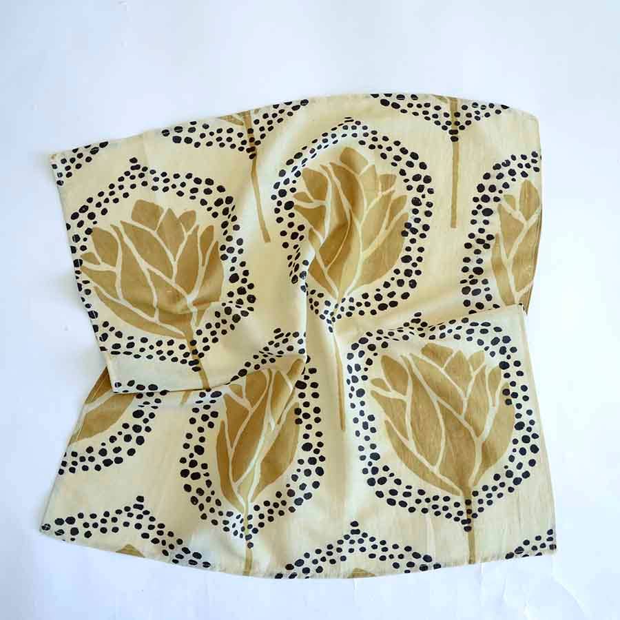 Bandana Scarf Block print cotton - Golden Gal - The Collective Park City