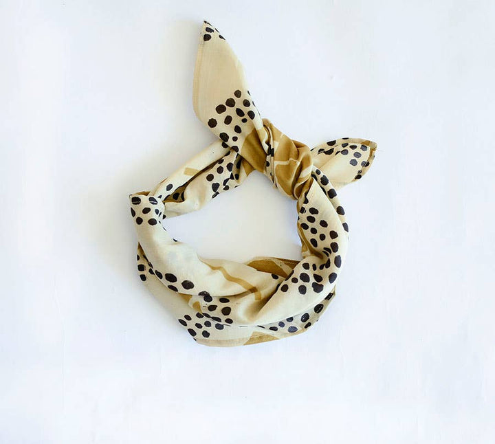 Bandana Scarf Block print cotton - Golden Gal - The Collective Park City