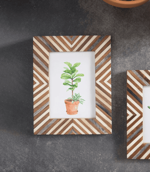 Banka Mundi Carved Bone and Wood Picture Frame - 5 x 7 - The Collective Park City