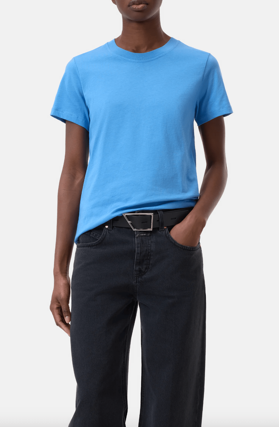 Basic Cotton T-Shirt - Blue - The Collective Park City
