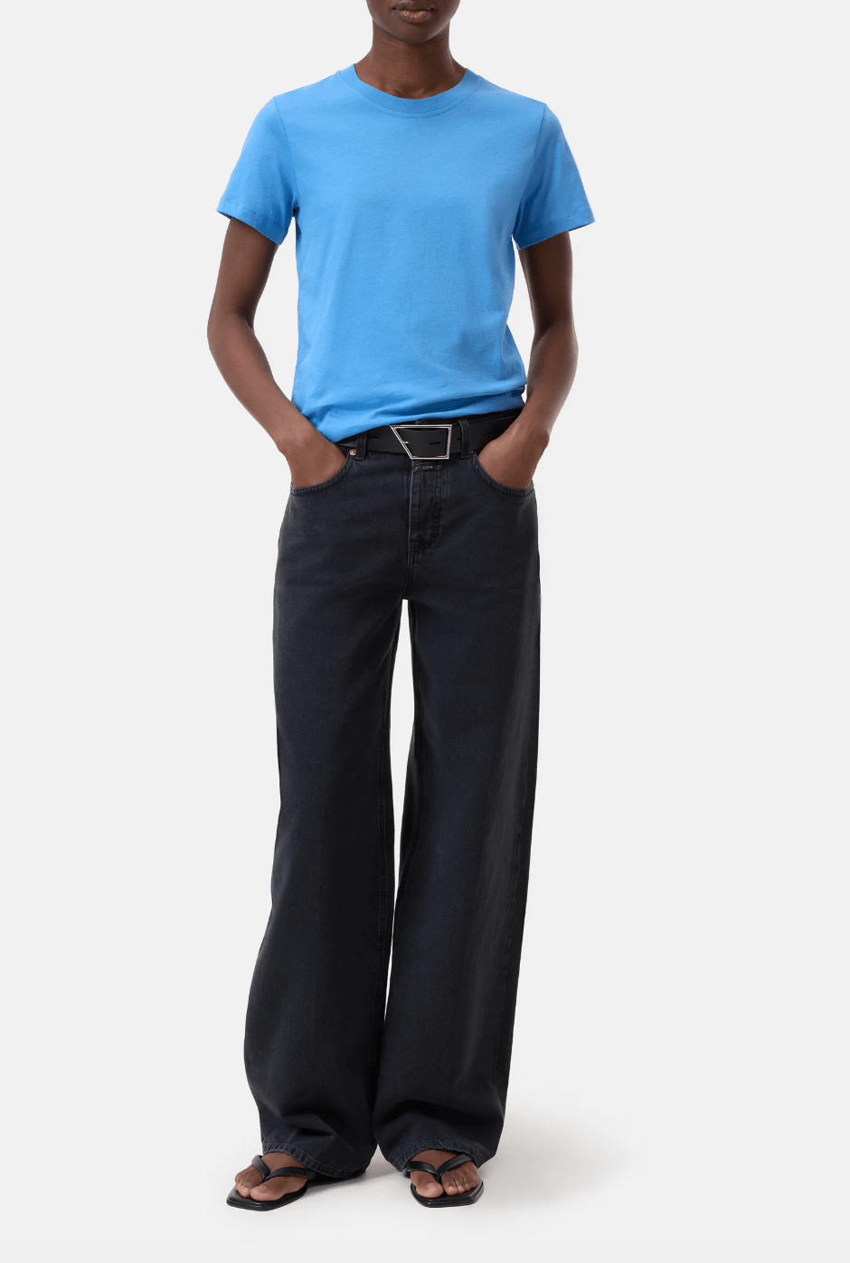 Basic Cotton T-Shirt - Blue - The Collective Park City