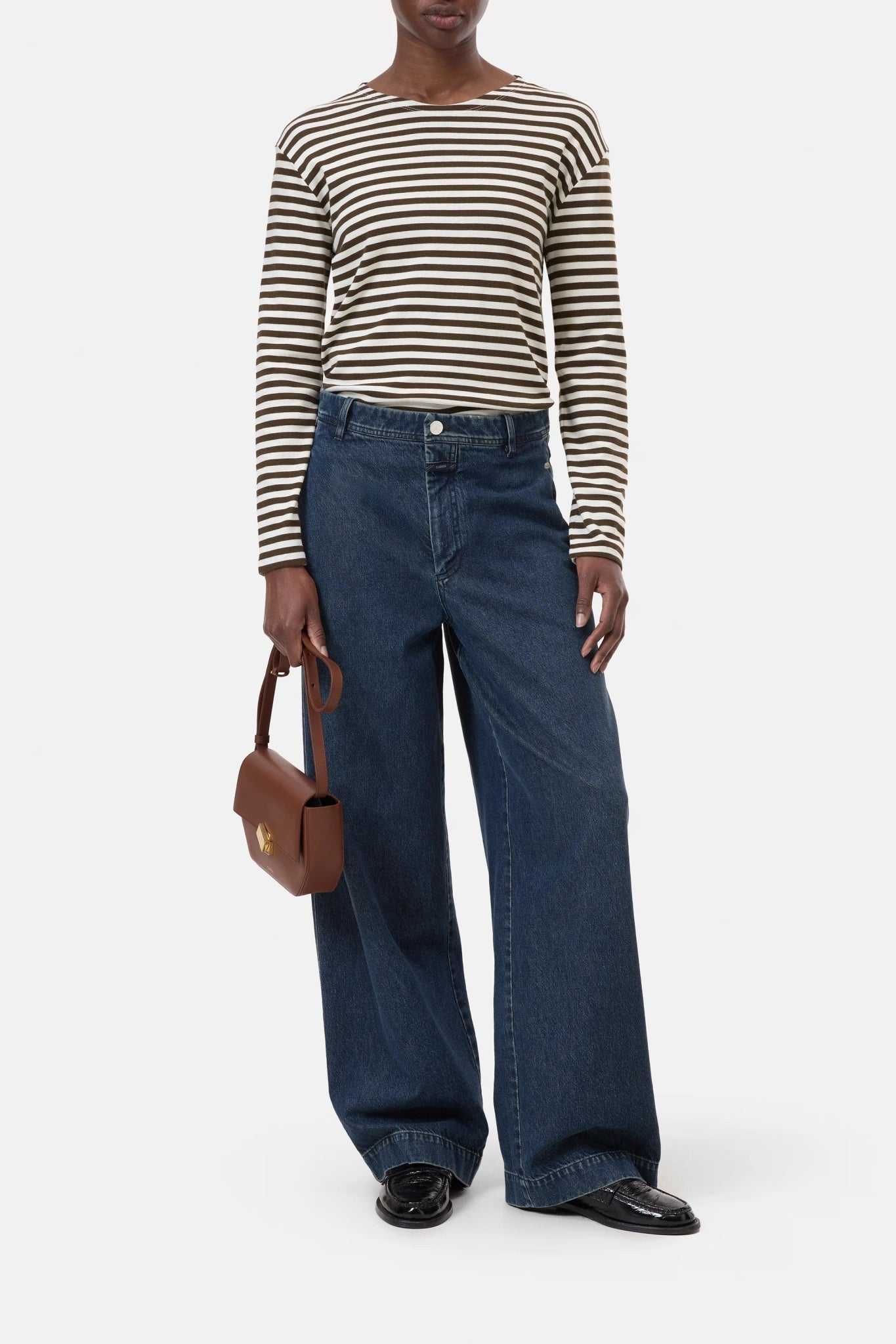 Basic Long Sleeve Tee - Marsh Green Striped - The Collective Park City