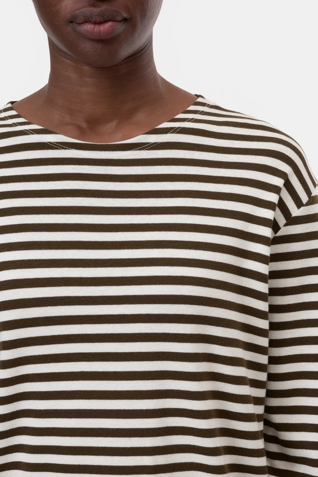 Basic Long Sleeve Tee - Marsh Green Striped - The Collective Park City