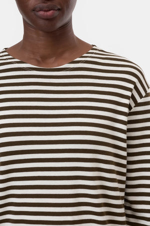 Basic Long Sleeve Tee - Marsh Green Striped - The Collective Park City