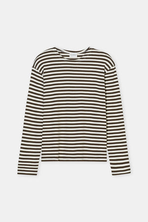 Basic Long Sleeve Tee - Marsh Green Striped - The Collective Park City