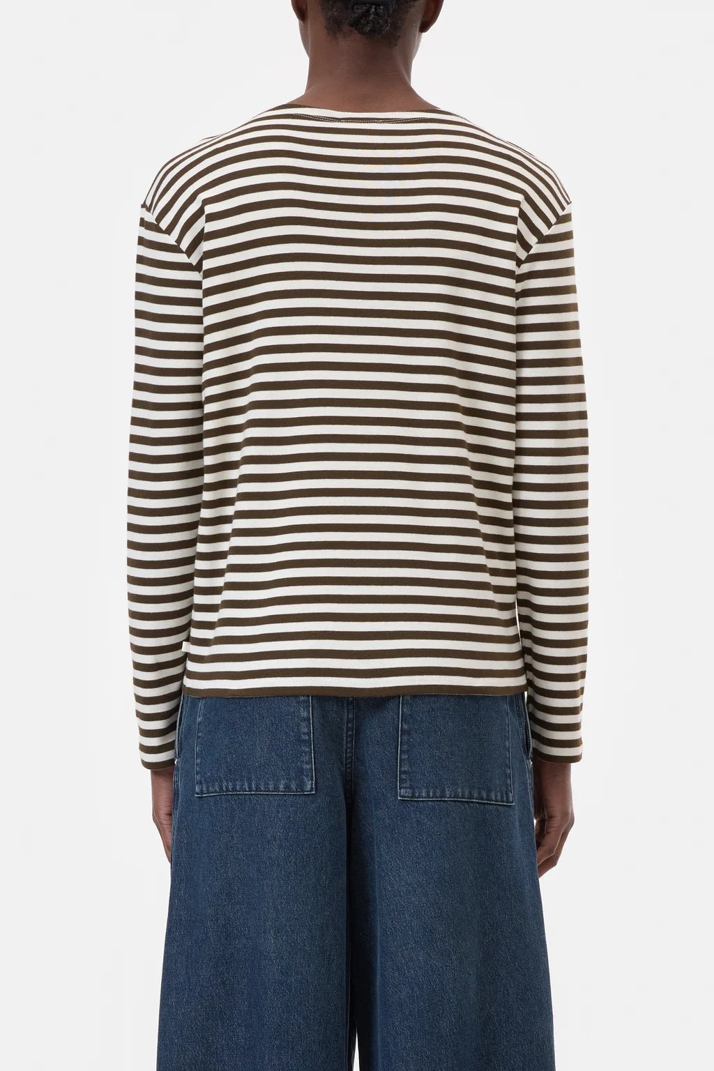 Basic Long Sleeve Tee - Marsh Green Striped - The Collective Park City
