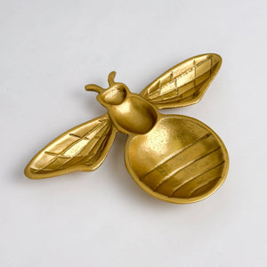 Bee Shaped Gold Textured Tray - The Collective Park City