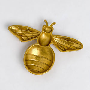 Bee Shaped Gold Textured Tray - The Collective Park City