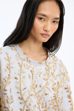 Berfin Gold Embroidered T-Shirt - The Collective Park City