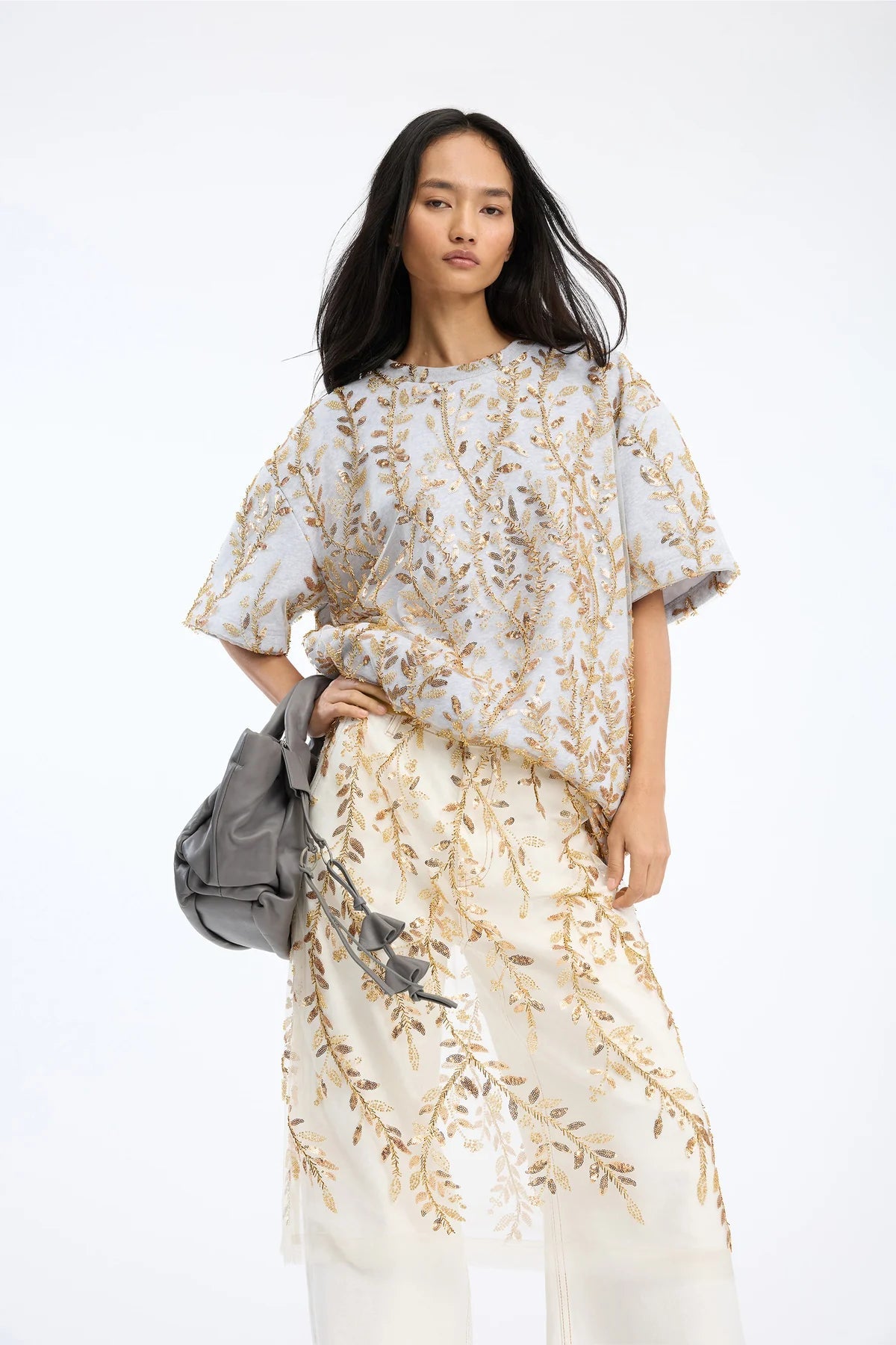 Berfin Gold Embroidered T-Shirt - The Collective Park City