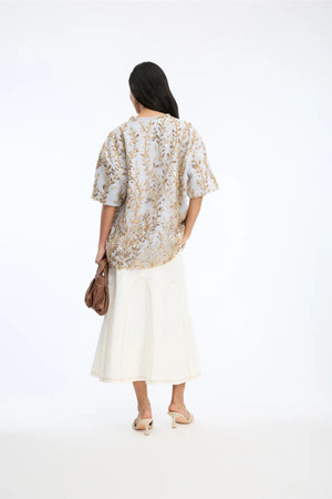 Berfin Gold Embroidered T-Shirt - The Collective Park City