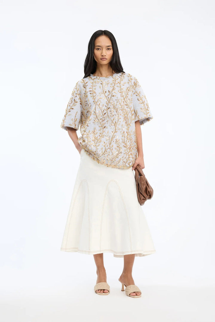 Berfin Gold Embroidered T-Shirt - The Collective Park City