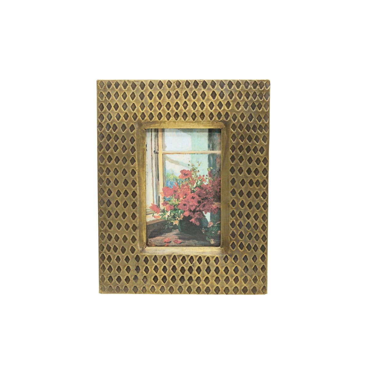 Berlin Hammered Brass Diamond Photo Frame - 4X6 - The Collective Park City