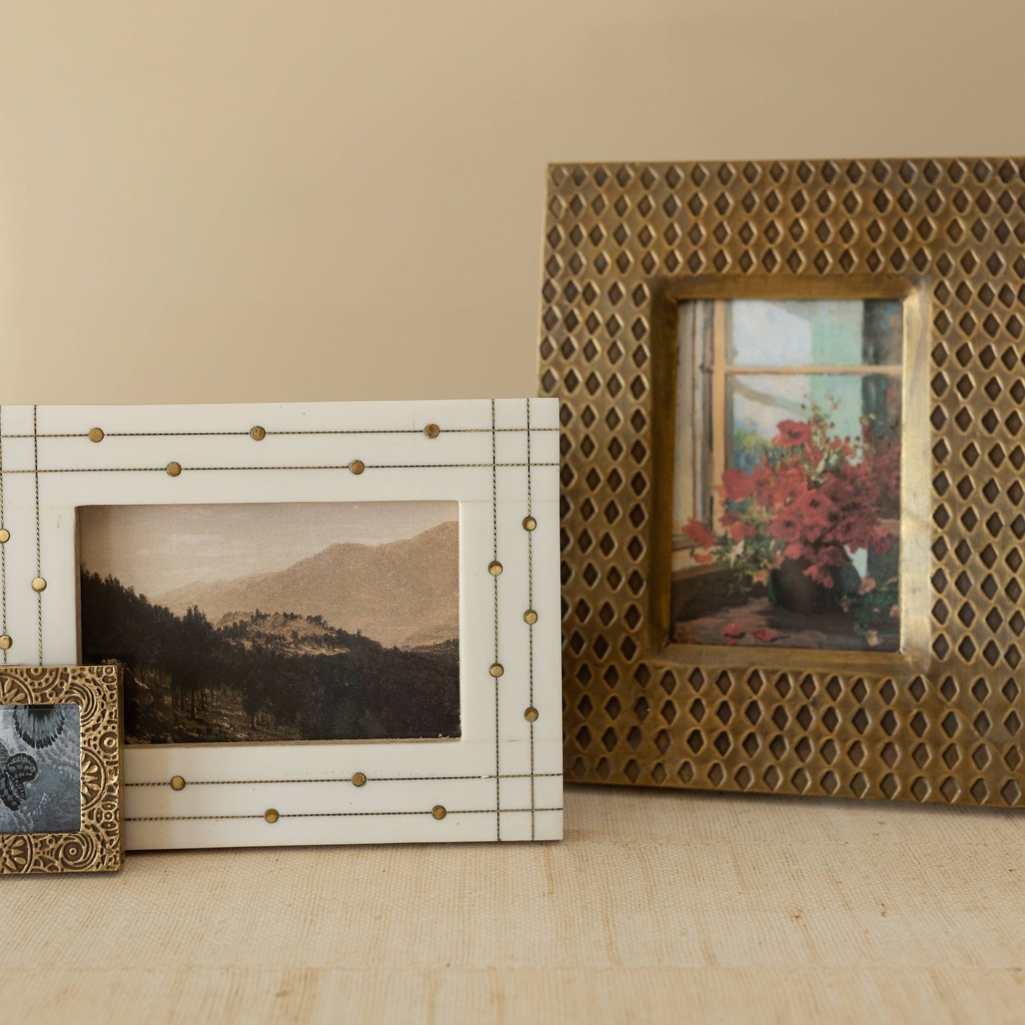Berlin Hammered Brass Diamond Photo Frame - 4X6 - The Collective Park City