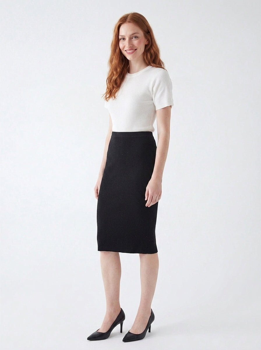 Betsi Ribbed Midi Skirt - The Collective Park City