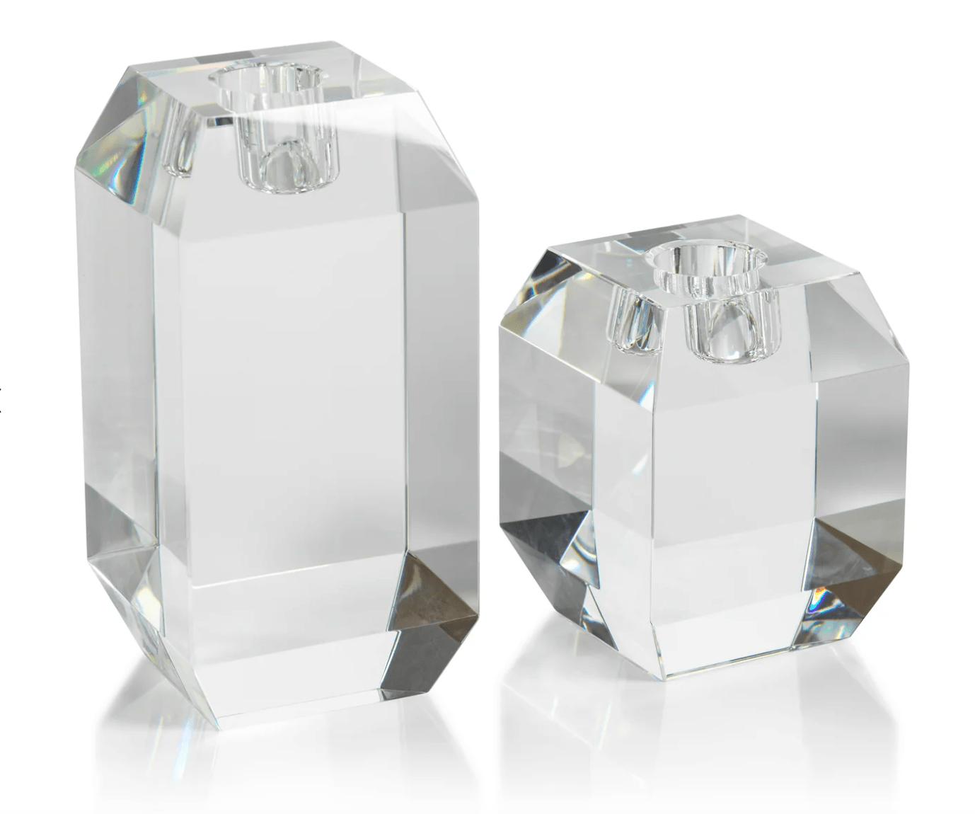 Beveled Cubic Crystal Taper Holder - Short - The Collective Park City