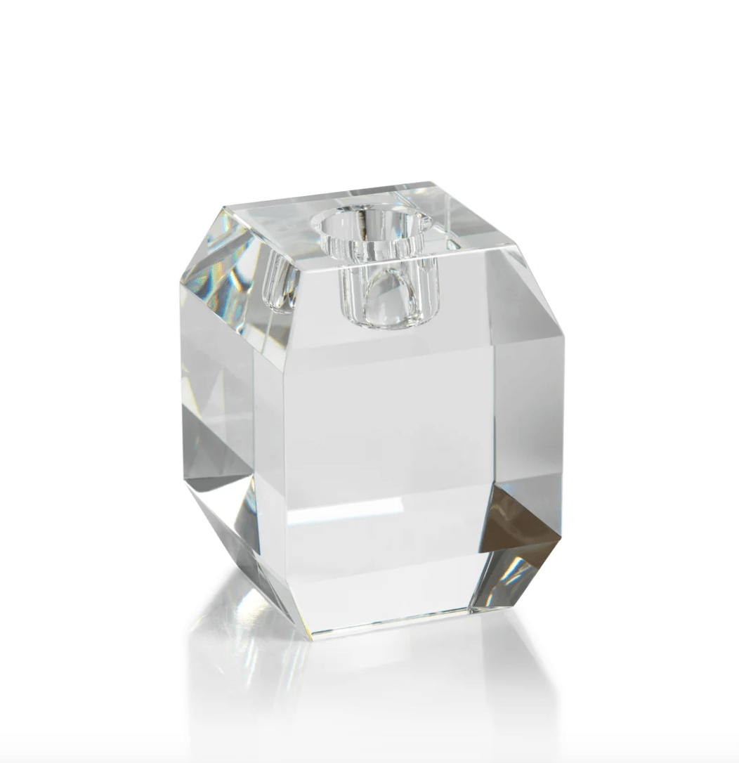 Beveled Cubic Crystal Taper Holder - Short - The Collective Park City