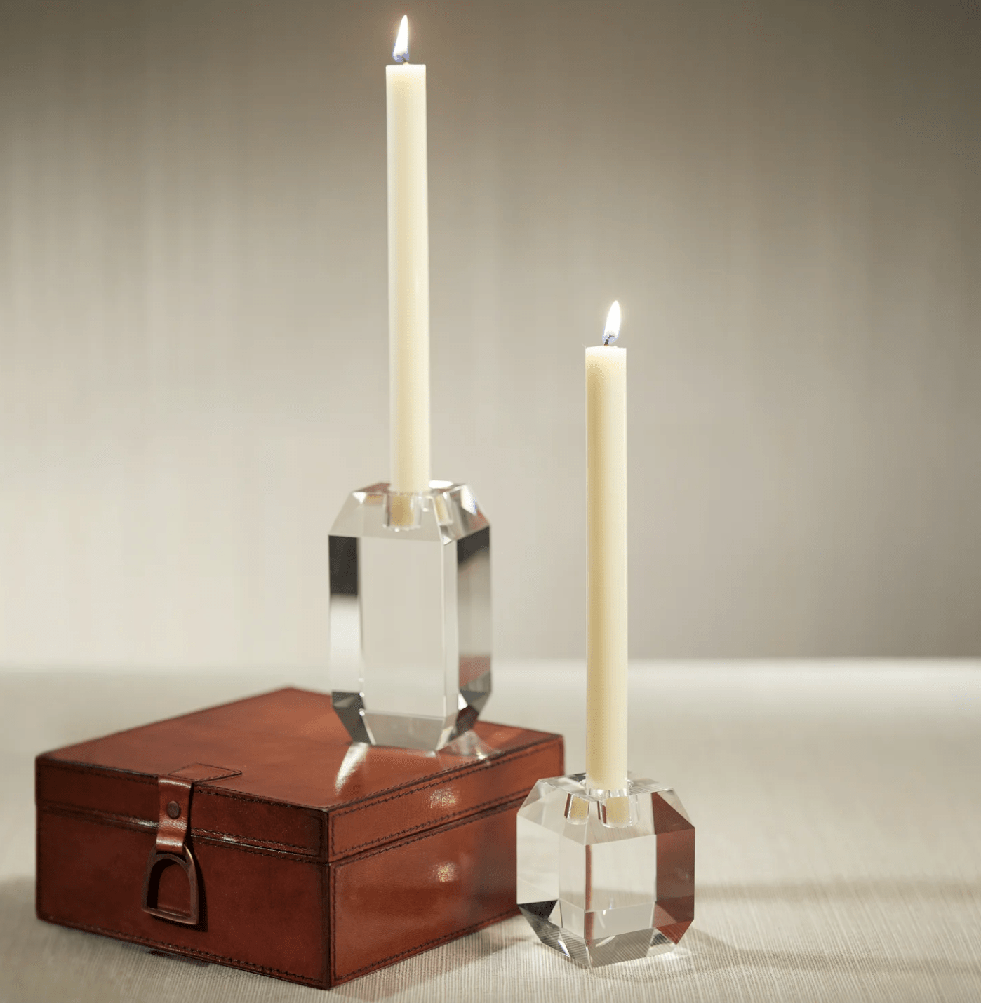 Beveled Cubic Crystal Taper Holder - Tall - The Collective Park City