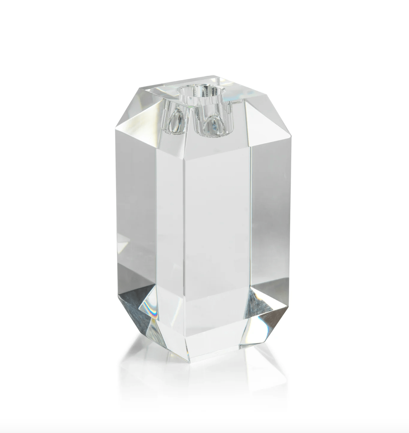 Beveled Cubic Crystal Taper Holder - Tall - The Collective Park City