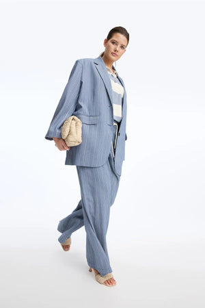 Bharat Pinstripe Blazer - The Collective Park City