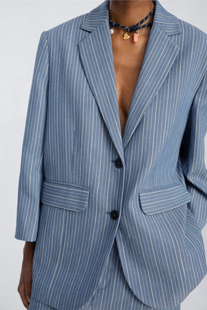 Bharat Pinstripe Blazer - The Collective Park City