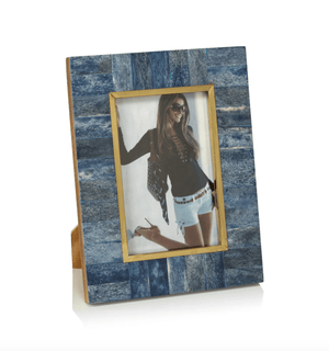 Biarritz Blue/Bone Picture Frame - 5x7 - The Collective Park City