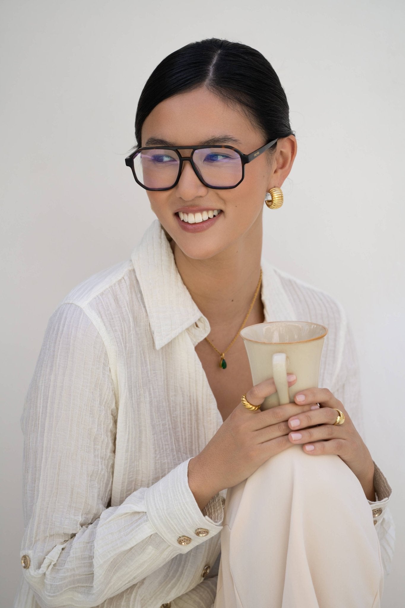 Billie Aviator Reader Eyeglasses : Black - The Collective Park City