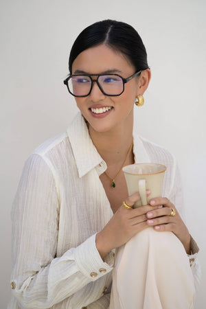 Billie Aviator Reader Eyeglasses : Black - The Collective Park City