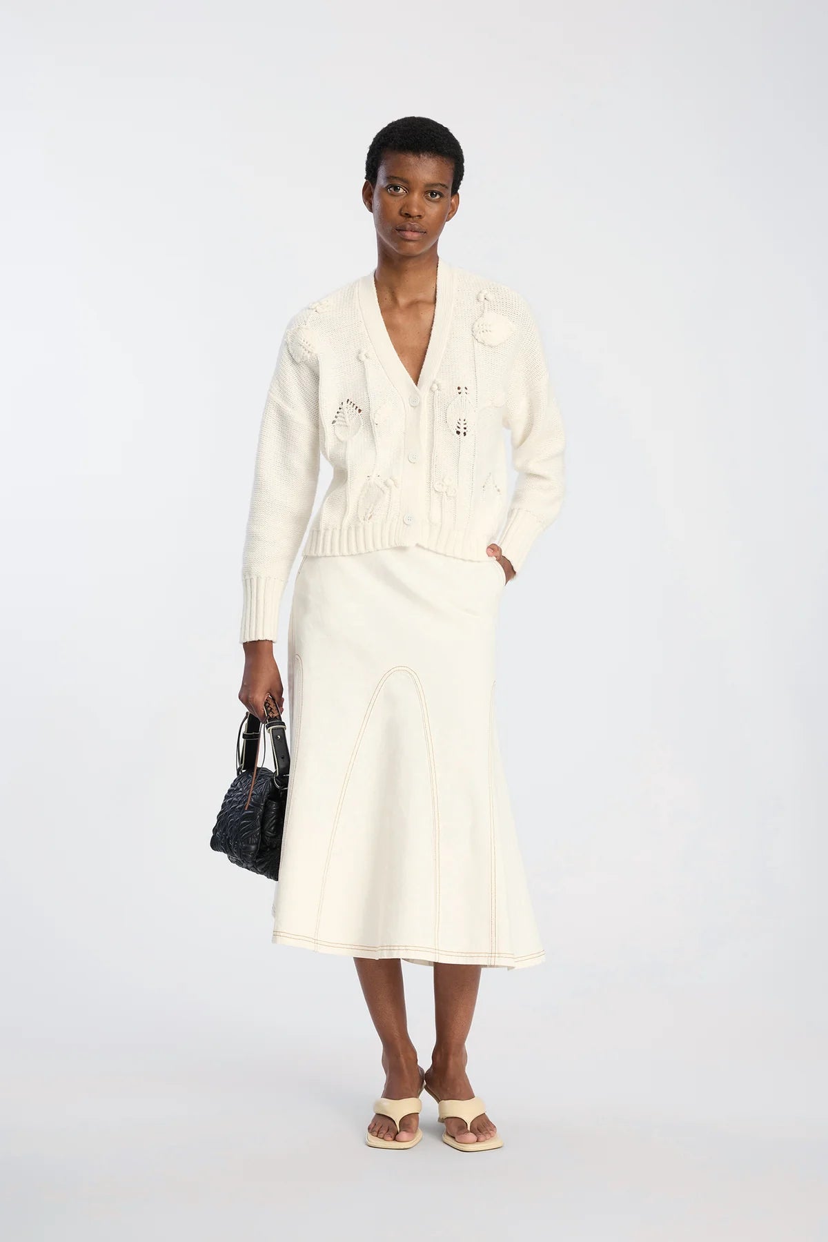 Biora Knit Cardigan - Ivory - The Collective Park City