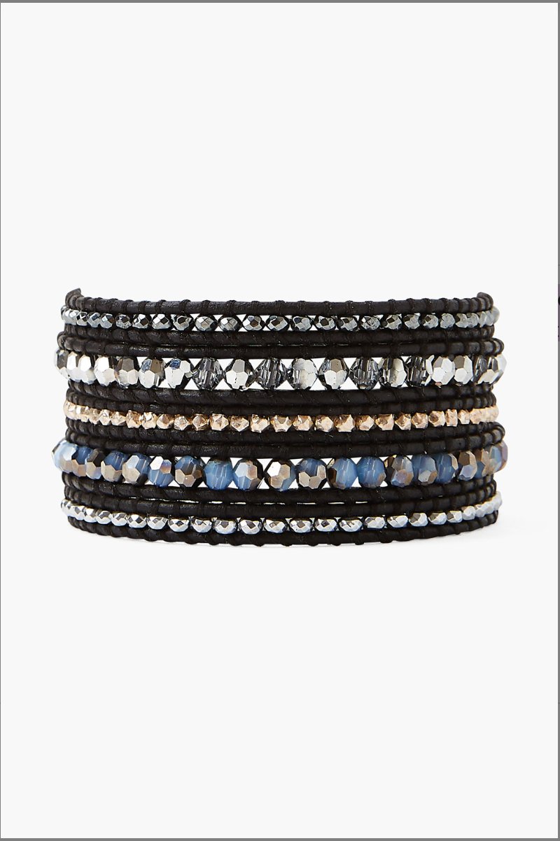 Black Crystal Wrap Bracelet - The Collective Park City