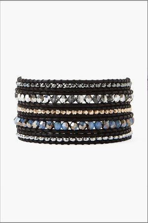 Black Crystal Wrap Bracelet - The Collective Park City