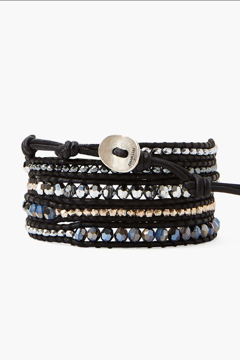 Black Crystal Wrap Bracelet - The Collective Park City