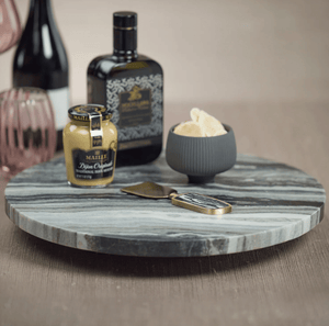 Black Marble Lazy Susan Circle Tray - The Collective Park City