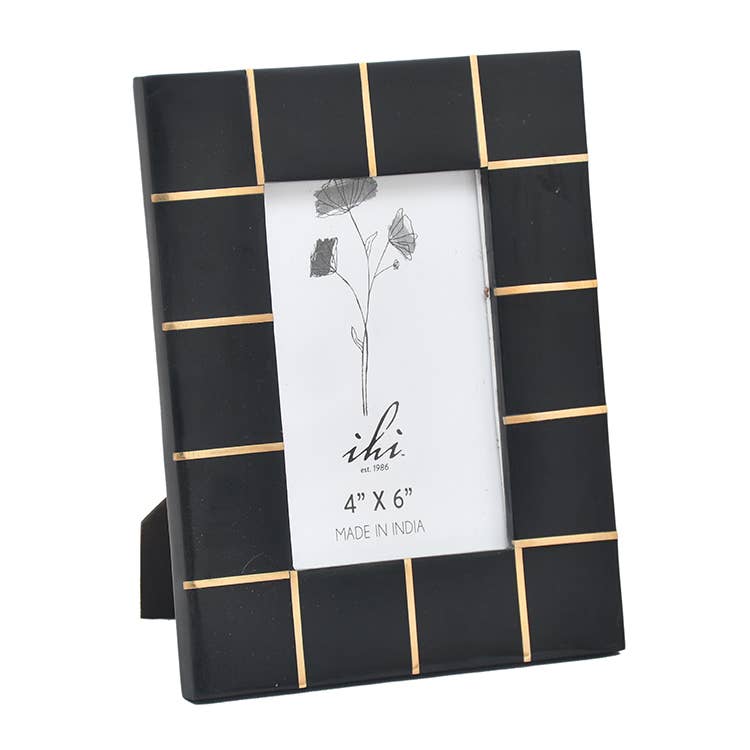 Black Photo Frame w/ Brass 5 X 7 - The Collective Park City