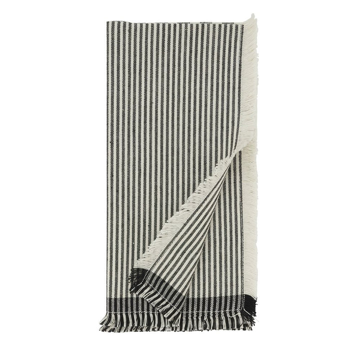 Black - White Stripe Cotton 20" Cloth Napkin - The Collective Park City
