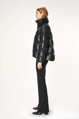 Flared Eco Leather Jacket