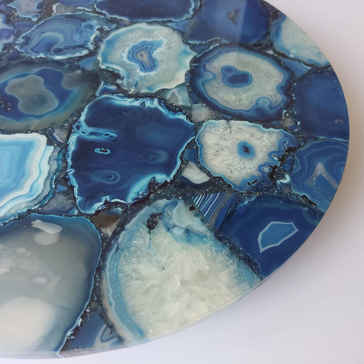Blue Agate Cheese Board 12" Round Tray - The Collective Park City