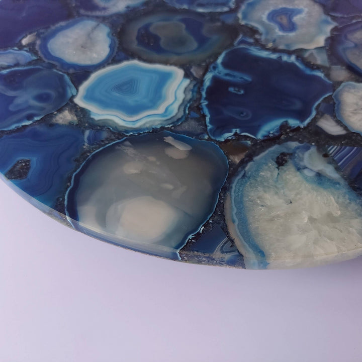 Blue Agate Cheese Board 12" Round Tray - The Collective Park City