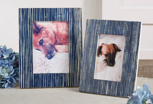 Blue Line Bone Photo Frame - The Collective Park City