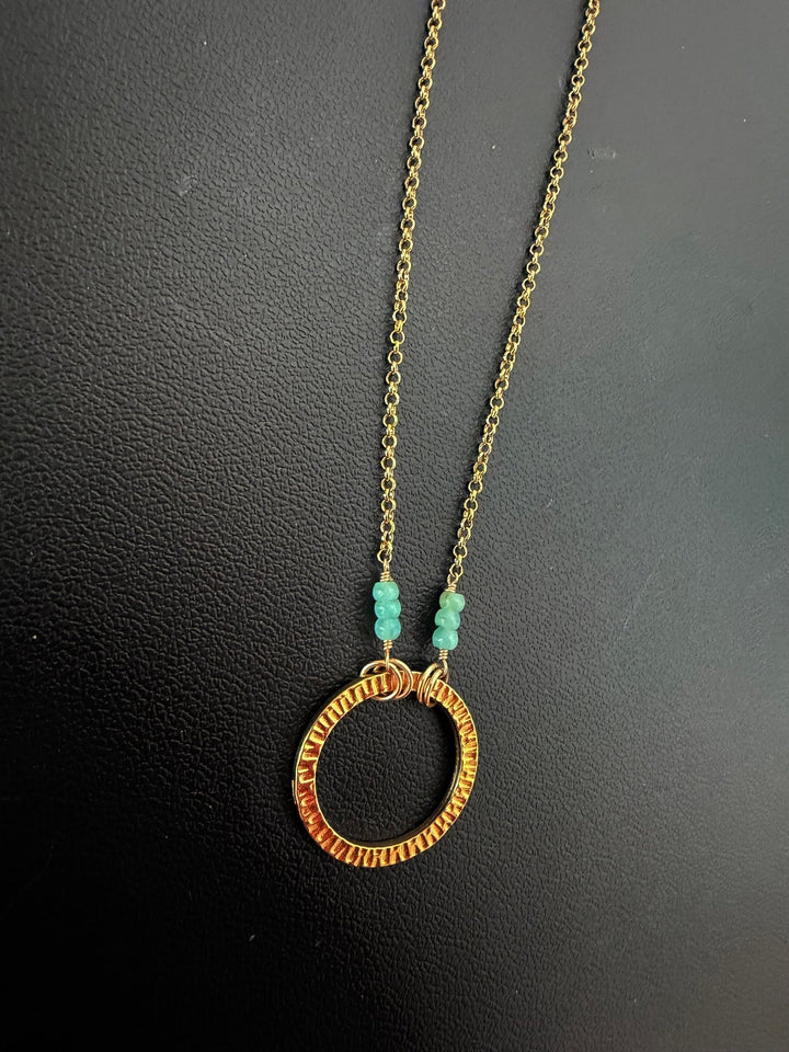 Blue Opal Circle Necklace - The Collective Park City