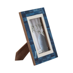 Blue/White 4x6 in. Resin Rectangular Border Photo Frame - The Collective Park City